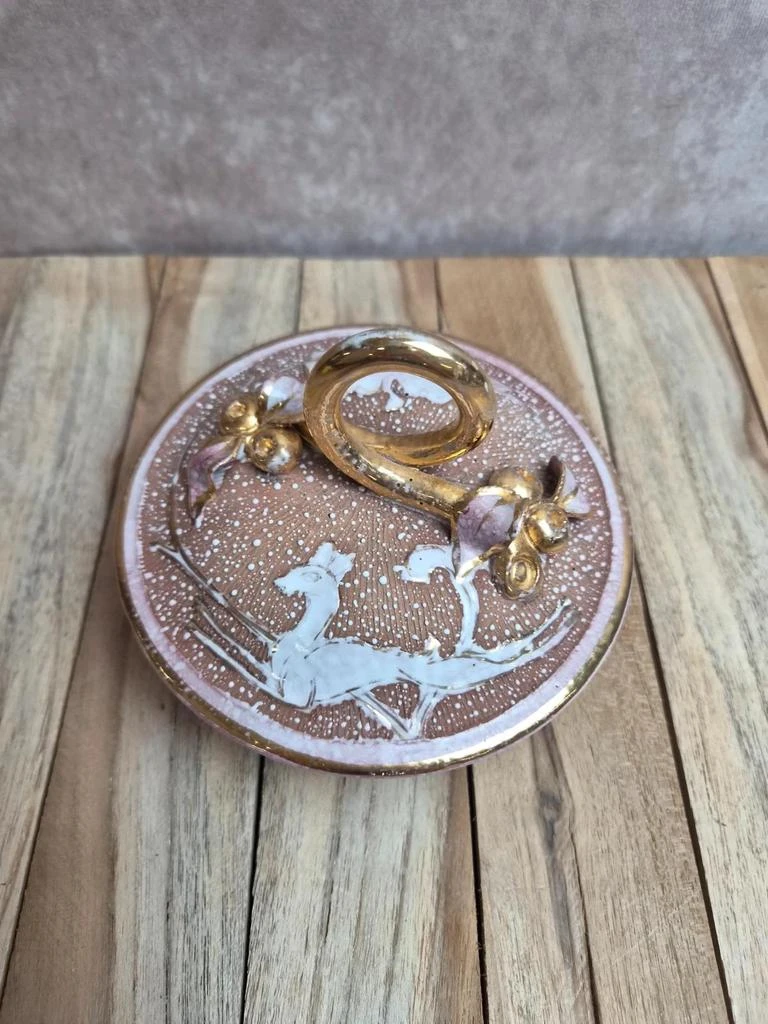 Vintage ceramic box M.i.c.a. Italy – gold decor – photo 2